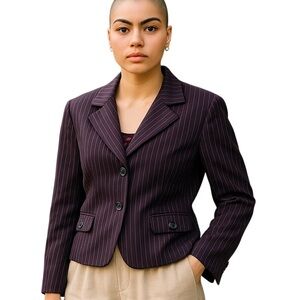 Purple striped blazer size 12